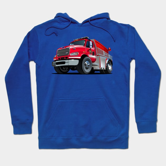 Cartoon firetruck Hoodie by Mechanik